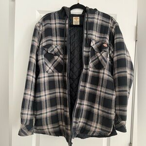 Dickies plaid flannel jacket with hood